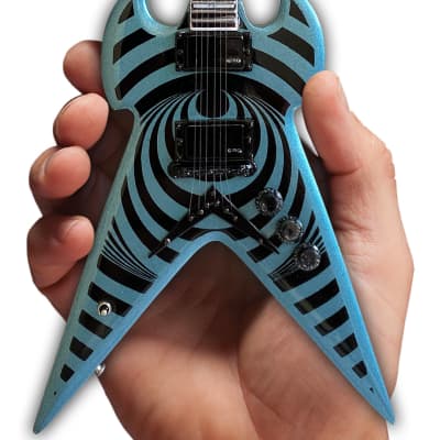 Zakk Wylde Mini Guitar - Wylde Audio Pelham Blue Vertigo Warhammer Replica Model 1:4 Scale for sale