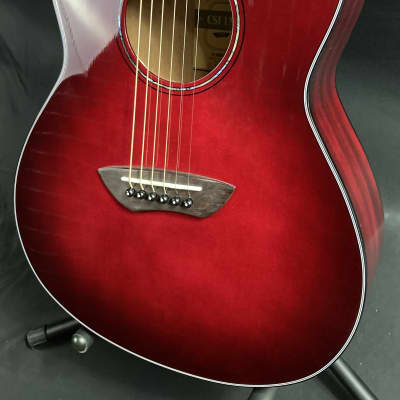 Yamaha CSF1MCRB Parlor Acoustic-Electric Guitar Crimson Red Burst w/ Gig Bag image 4