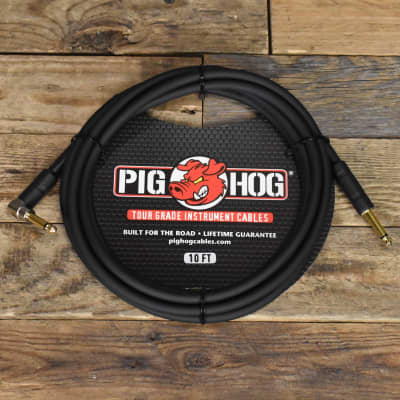Pig Hog 1/4 - 1/4 Right Angle Inst Cable 10' image 1