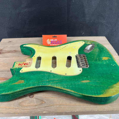 Real Life Relics Custom Class Strat® Body Aged Trans Forest Green Swamp Ash Nitro Lacquer image 3
