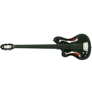Eastwood Guitars EUB-1 LEFTY - Left Handed Fretless Electric Bass Guitar - Sunburst - Ampeg AUB "Scroll Bass" inspired Tribute Model - NEW! image 2