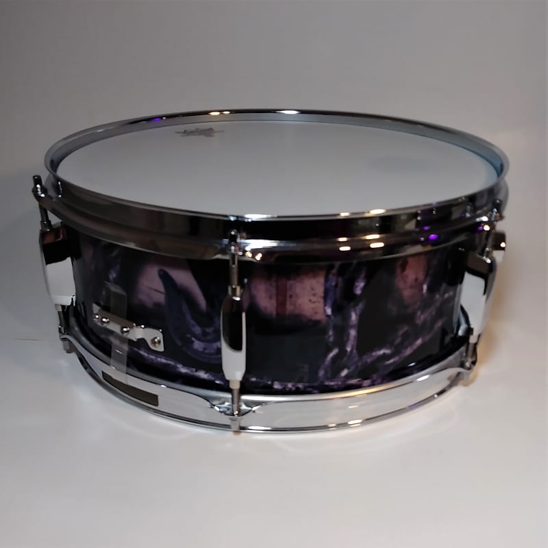 Pearl 13" x 5" Steel Shell Snare - "Grunge Chains" Skin Over Chrome image 1