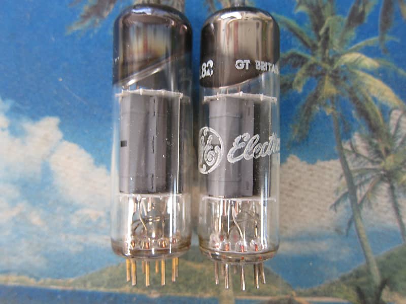 Pr Vintage GE ECL82/6BM8 Power Tubes, 1960s,USA,Test Matched/Strong, Ex Sound + Performance image 1
