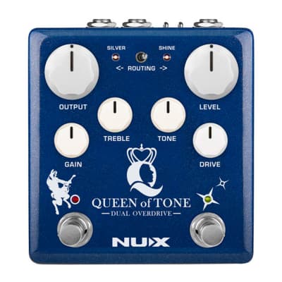 NUX Queen of Tone Dual Overdrive Pedal + Gator Patch Cable 3 Pack image 2