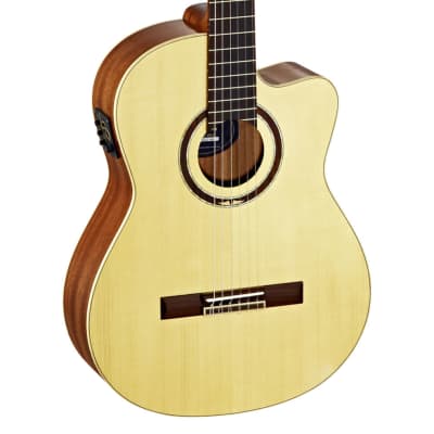 Ortega Guitars RCE138SN Feel Series Slim Neck AE Nylon w/ Bag, Natural - Open Box image 3