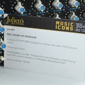 10 Vintage API 550A EQ Modules w/ Aphex PSU & Chassis Owned by Neil Young #32825 image 10