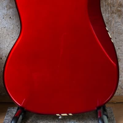 2002 Fender Japan Mustang 69 Vintage Reissue Candy Apple Red Competition Stripe offset guitar - CIJ image 10