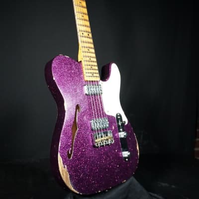 Fender Custom Caballo Tono Ligero Aged Magenta Sparkle Guitar image 7