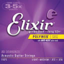 Elixir Strings 11075 Polyweb 80/20 Bronze Acoustic Guitar Strings - .012-.056 Medium Light