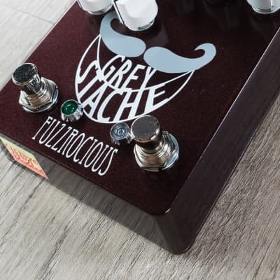 Fuzzrocious Grey Stache Fuzz Guitar Effects Pedal Octave Jawn Mod Black Cherry image 2