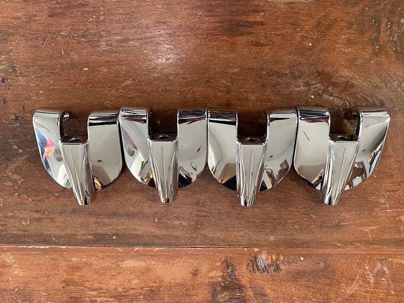 4 Gretsch Die Cast Claw Hooks for Bass Drum Hoop Chrome Reverb