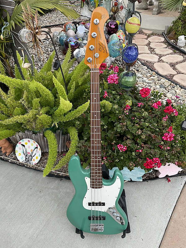 Sx Full Scale Jazz Bass Sage Green Reverb