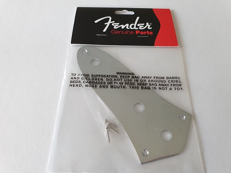 Fender Jazz bass standard control plate chrome + screws 0992057100 image 1