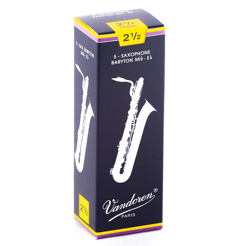 Vandoren Traditional Baritone Saxophone 5-Pack of 2.5 Reeds image 1