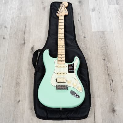 Fender American Performer Stratocaster HSS Guitar, Maple, Satin Surf Green image 10
