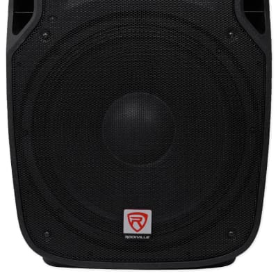 (2) Rockville SPGN158 15" 3200w DJ PA Speakers+5-Ch. Powered Mixer+Mics+Stands image 2