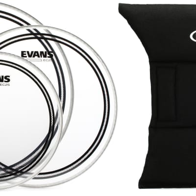 Evans EC2S Clear 3-piece Tom Pack - 10/12/14 inch  Bundle with Evans EQ Pad Bass Drum Muffler image 1