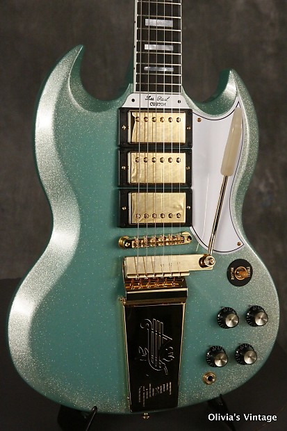 RARE 2010 Gibson Custom Shop SG/Les Paul Custom reissue INVERNESS GREEN SPARKLE image 1