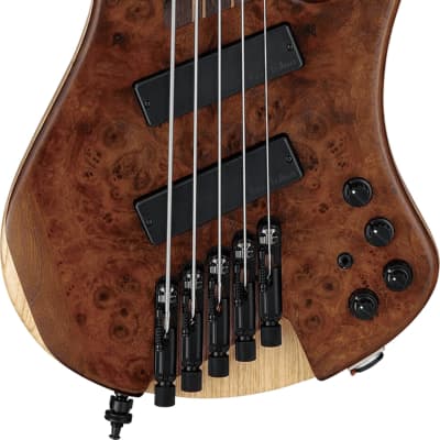 Ibanez EHB Ergonomic Headless 5-String Multi-Scale Bass, Natural Mocha w/ Bag