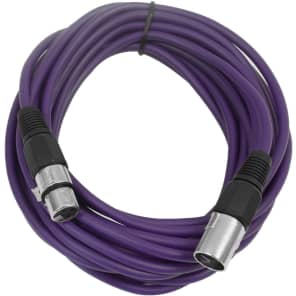 SEISMIC AUDIO Pair of Purple 25' XLR Male to Female Microphone Patch Cables image 2