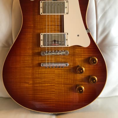 Asher ES1 model Neck-Through and String-Through body guitar 2017 Nitro Vintage Burst lacquer image 6