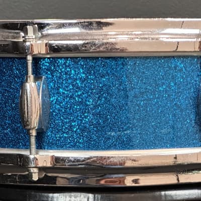 Gretsch Round Badge Blue Sparkle snare drum trio 4x14, 5.5x14, 6.5x14 image 8