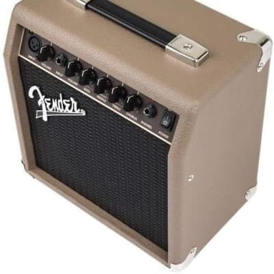 Fender Acoustasonic Guitar Amp for Acoustic Guitar, 15 Watts, with 2-Year Warranty 6 Inch Speaker, Dual Front-Panel inputs, 11.5Hx11.19Wx7.13D Inches, Tan image 4