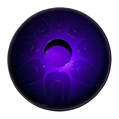 IDIOPAN DPD14-08D2-RPE | DUAL TONE 14-INCH TUNABLE  STEEL TONGUE DRUM WITH PICKUP, ROYAL PURPLE