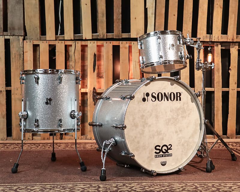 Sonor SQ2 Vintage Maple Silver Sparkle High Gloss Drum Set - | Reverb