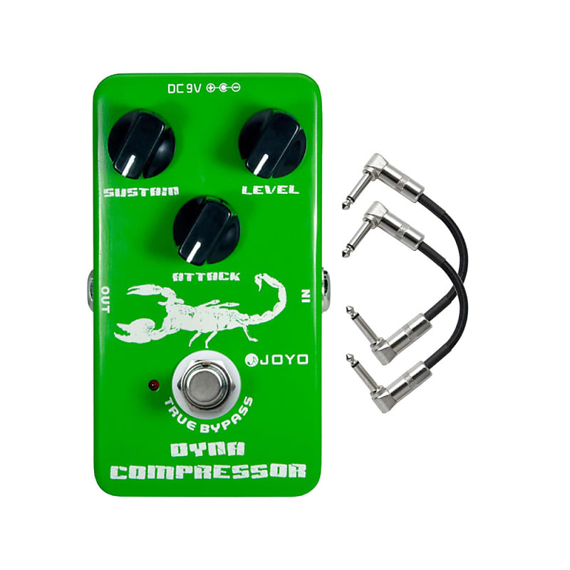 Joyo JF-10 Dyna Compressor Dynamic Compression Guitar Effects Pedal with Patch Cables image 1