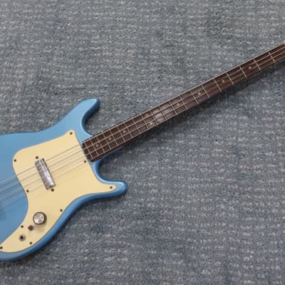 Vintage 1960s Alamo Titan Bass Guitar Blue Metallic Sparkle Clean 1PU Rare for sale