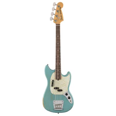 Used Fender JMJ Road Worn Mustang Bass - Faded Daphne Blue w/ Rosewood FB image 2