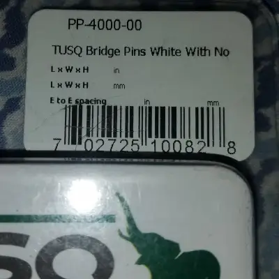 Graph Tech PP-4000-00 TUSQ Presentation Style bridge Pins. White With No Dot. NEW Open Box, Unused image 2