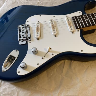Rockoon Schaller Strat type electric guitar 1987 - Transparent Blue,  Kawai made in Japan Very Good Condition with Gigbag image 5