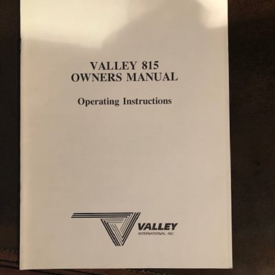 Valley 815 Owners Manual Operating Instructions for sale