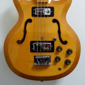 Hohner / Bartell Black Widow Fretless Bass Late '60s Natural image 1