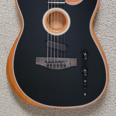 Fender American Acoustasonic Telecaster Acoustic Electric Guitar, B-Stock, Black Finish, New Gig Bag image 3