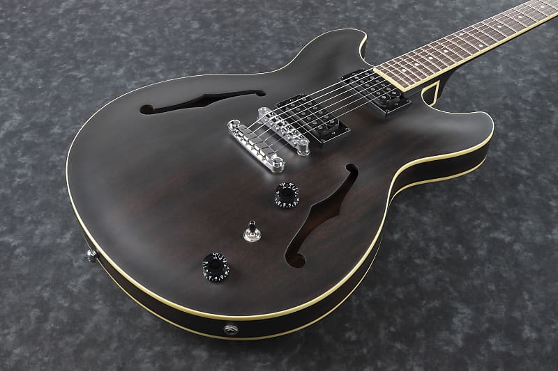 Ibanez AS53-TKF Artcore Series Semi-Hollow Body Electric Guitar Trans Black Flat image 1
