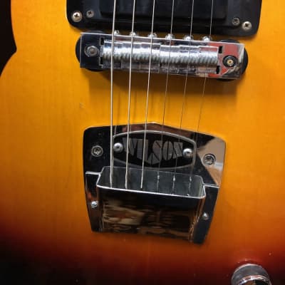 Vintage 1960s Wilson SAF II 2-Pickup Hollow 6 String Sunburst Electric Guitar image 5