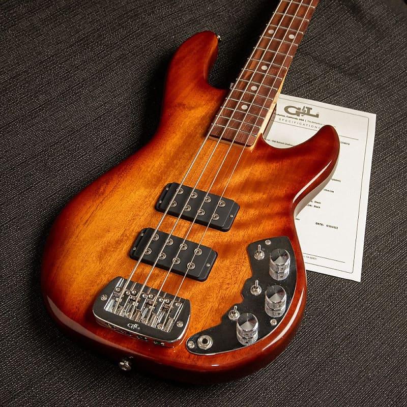 G&L CLF L-2000 Old School Tobacco active bass guitar w/OHSC