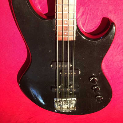 1983 Hamer Made in USA  Black Sparkle Cruise Bass Guitar With Factory Case - Plays & Sounds Great! image 4