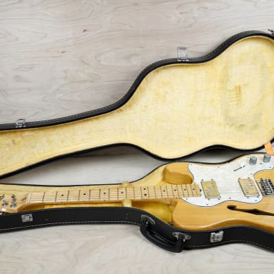 Greco TE450 MIJ 1970's Natural Thinline Telecaster Style Electric Guitar Vintage Made in Japan w/ Hard Case image 2
