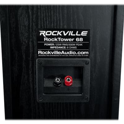 (1) Rockville RockTower 68B Black Home Audio Tower Speakers Passive 8 Ohm image 10