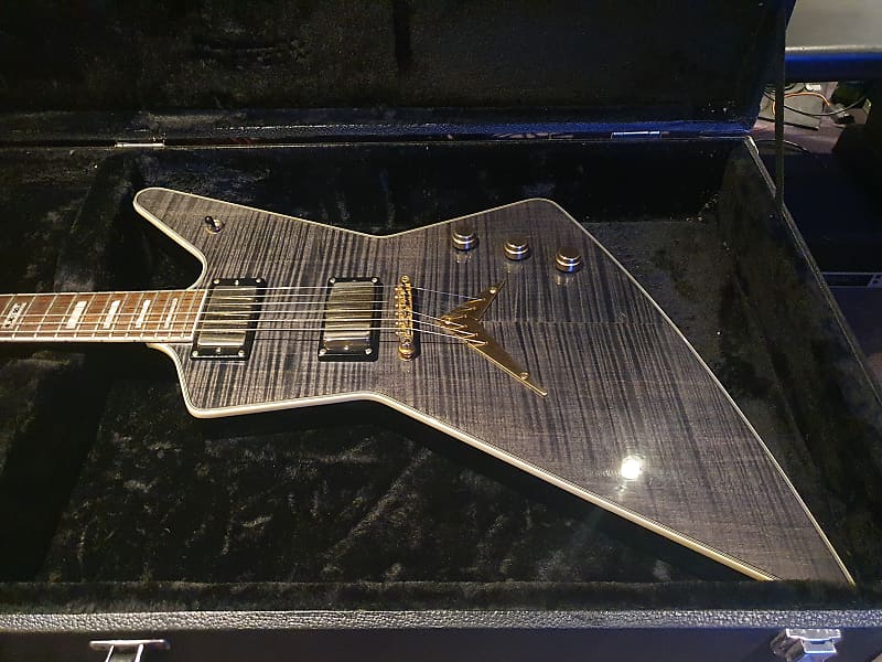 RARE Dean Z Explorer Limited Edition Black Gold AAA Flame Top Zero