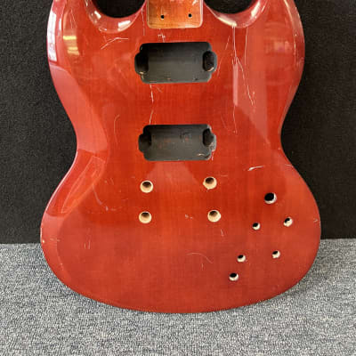 Unbranded SG style guitar body - worn cherry Project build #3 image 2