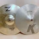 Zildjian 13" K / Z Dyno Beat Hi-Hats Cymbals Pair 90s