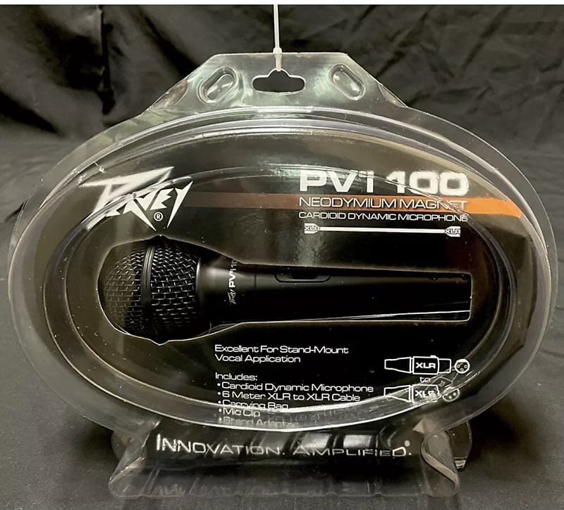 Peavey PVi 100 Dynamic Cardioid Mic w/ Clip, XLR Cable and Bag image 1
