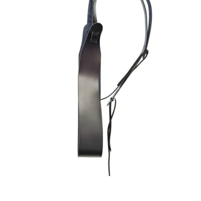 Moody Classic Leather Back Guitar Strap Black/Cream | Reverb