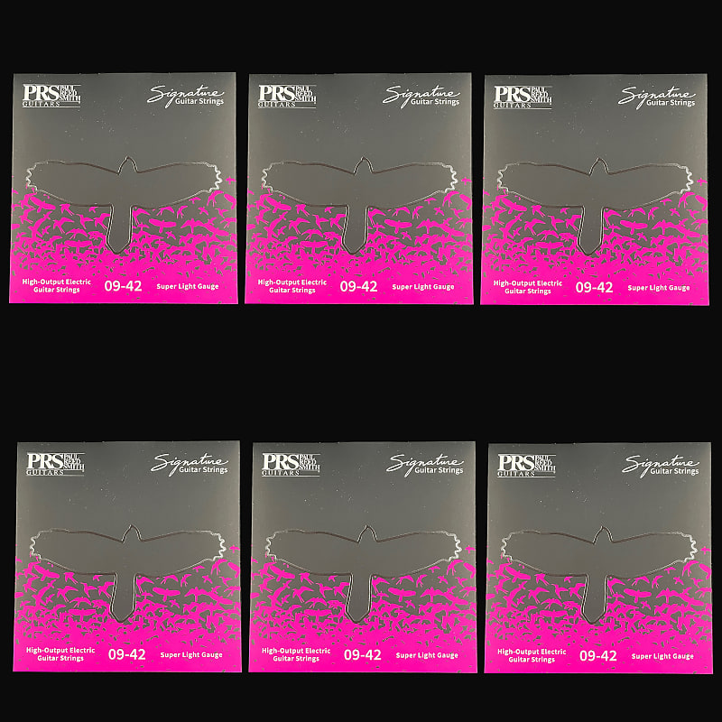 Paul Reed Smith PRS Signature Electric Guitar Strings Super Light .009-.042 6 Pack image 1