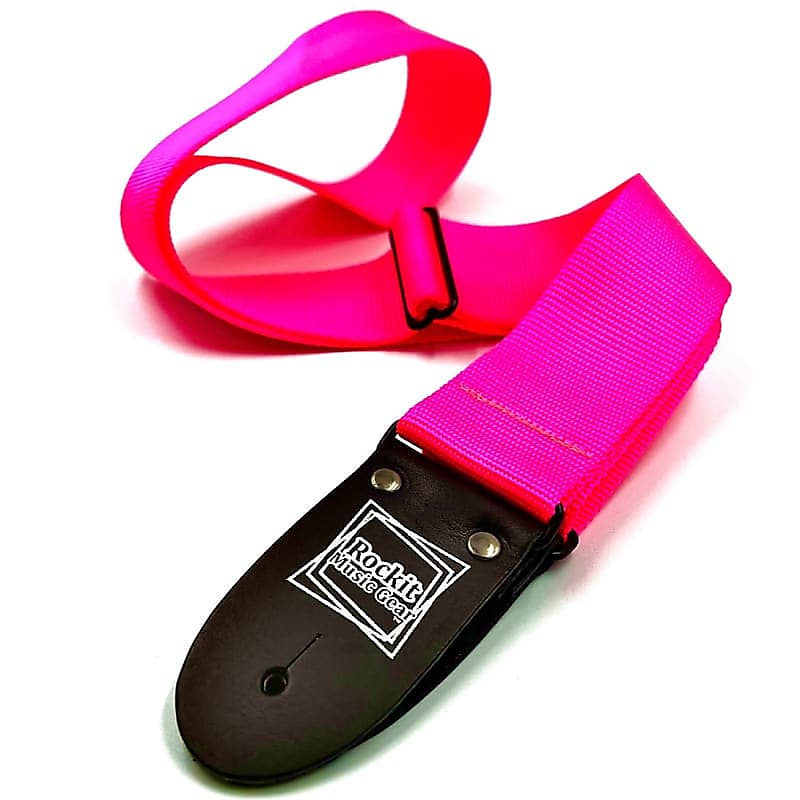Rockit Music Gear Neon Pink Handmade Strap image 1